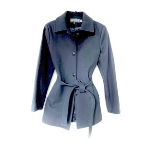 Kristen Blake Black Lambswool Pea Coat